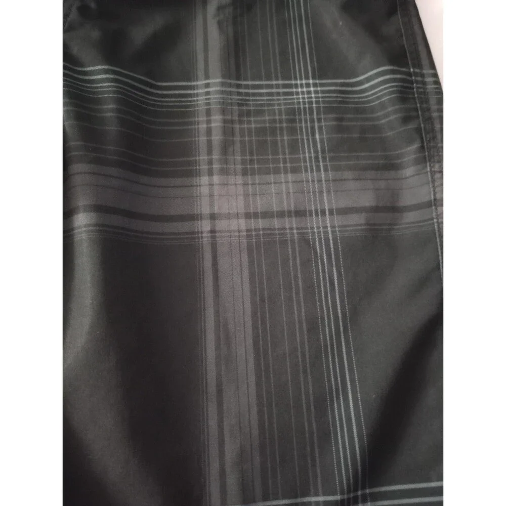 Mossimo Supply Co Black Plaid Swim Trunks Board Shorts sz 30 Mens Swimwear